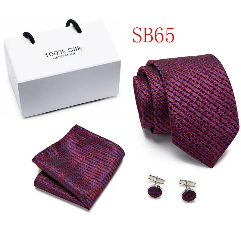 Мужской галстук, шелк, красный узор в клетку, жаккардовый тканый галстук+ носовой платок+ запонки, наборы для официальных мероприятий, свадебная деловая вечеринка
