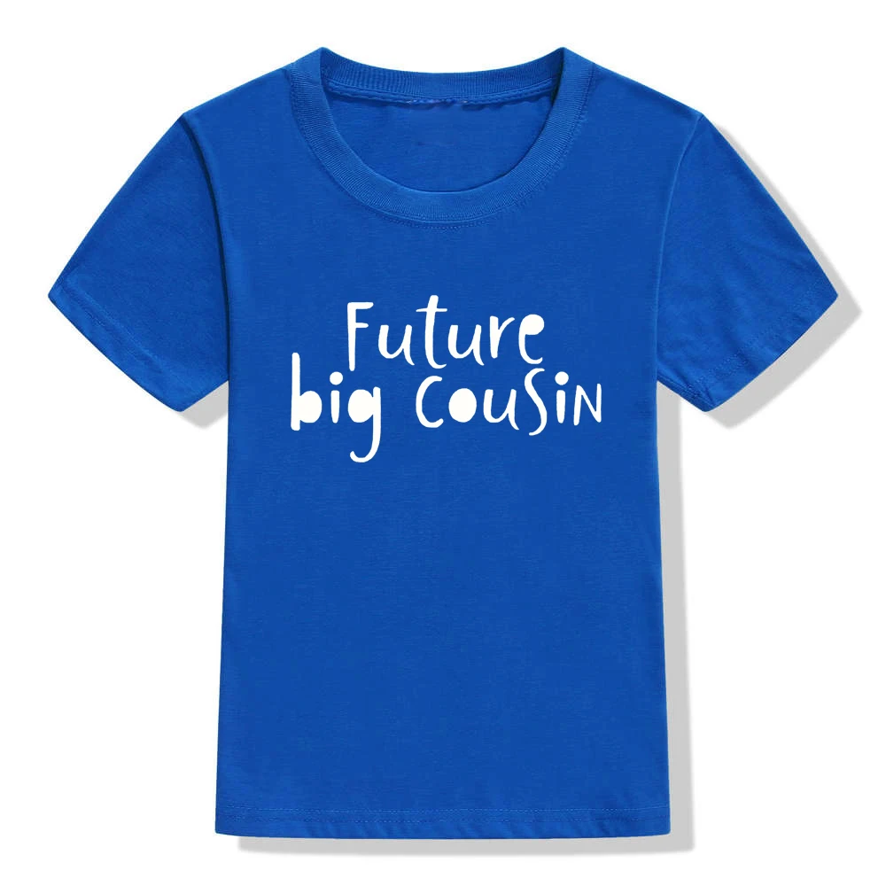 Футболка с надписью «Future Big Cousin» для мальчиков и девочек; футболки для всей семьи; белые футболки для мальчиков и девочек; стильная повседневная одежда - Цвет: 43T7-KSTBU-