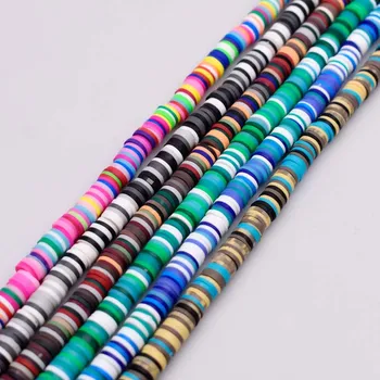 

6mm Mixed Color Flat Round Polymer Clay Beads Chip Disk Loose Spacer Handmade Beads For DIY Jewelry Making Bracelet Finding