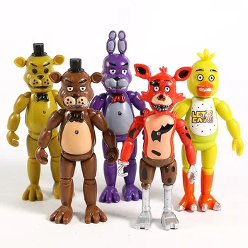 

FNAF Five Nights at Freddy's Freddy Bonnie Chica Foxy PVC Action Figures Kids Toys 5pcs/set