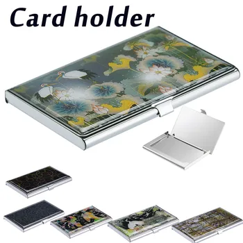 

Women Men Stainless Steel Drop Glue Card Holder Metal Cover Credit Business Card Wallet Multicolor Storage Card Bag #20