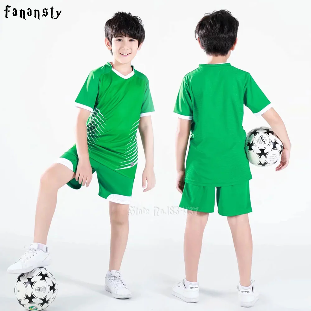

New Sports Set Child Blank Soccer Jerseys Soccer Jerseys Kids Soccer Sets Youth High Quality DIY Uniforms Kits Boys Football