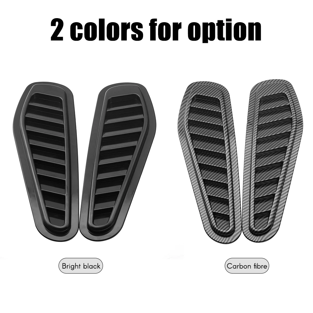 

2Pcs ABS Car Hood Vent Decoration Universal Air Flow Intake Bonnet Fender Cover For Audi For VW Car Sticker Accessories