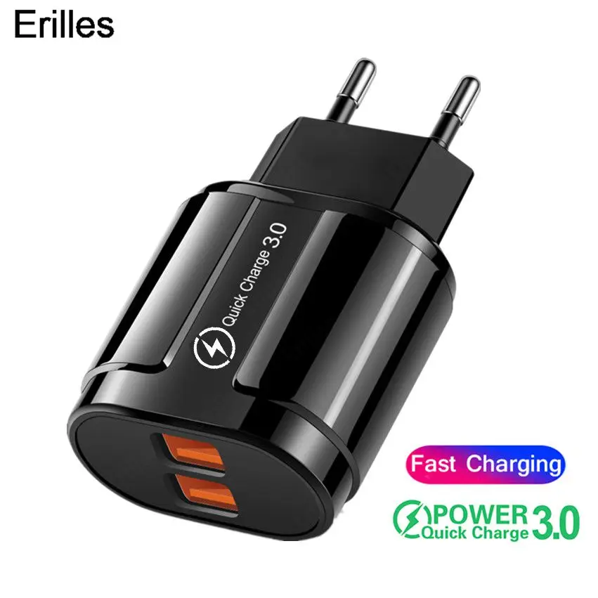 Quick Charge 3.0 Dual USB Charger For iPhone 12 Pro 11 Max X XR Fast Xiaomi Huawei Mate 40 Mobile Phone Chargers | Мобильные