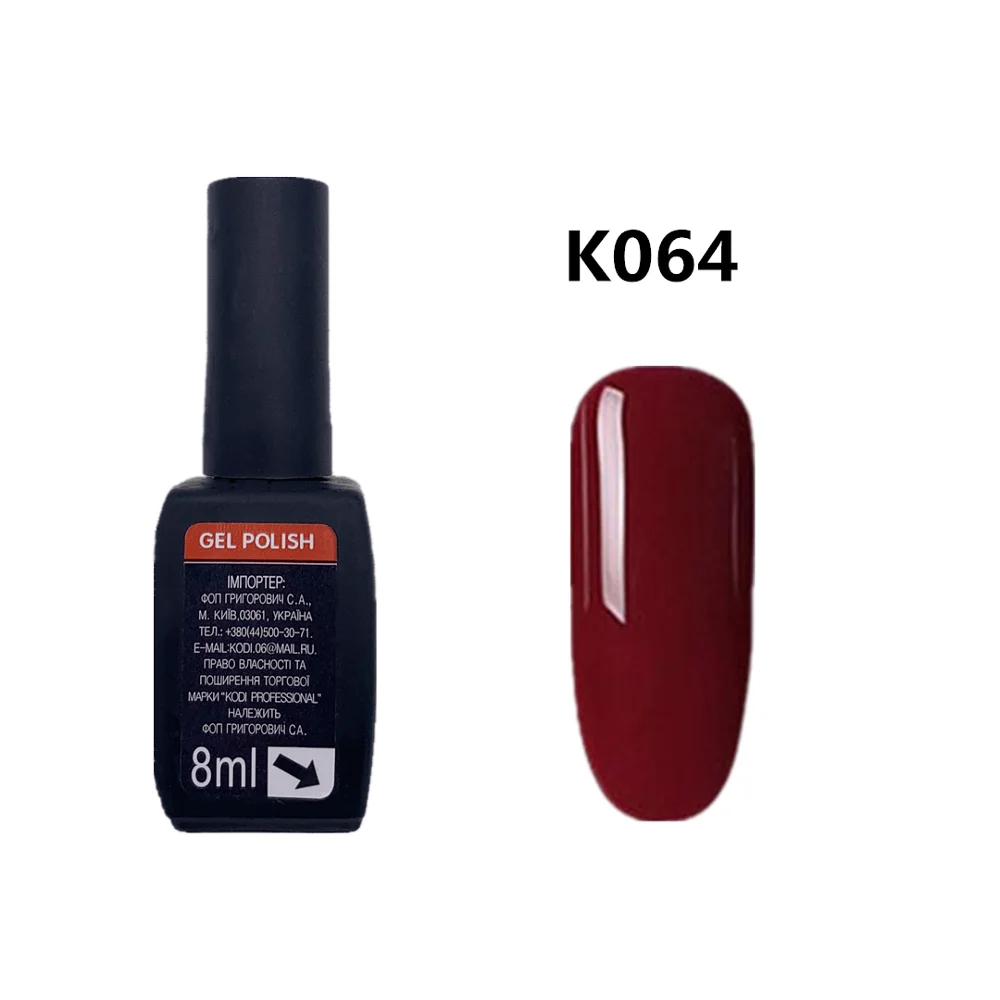 K064 KODI гель 8 мл Гель-лак для ногтей DIY дизайн профессиональный УФ светодиодный лак для ногтей красного цвета Гибридный долговечный гель - Цвет: K064