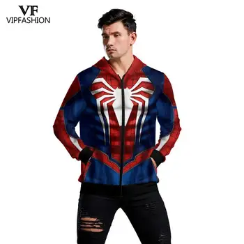 

VIP FASHION Superhero The Avengers Spider Verse Iron Anime Zip Hoodie Venom Hoodie Cosplay Sweatshirt Jacket Spidermen Hoodies