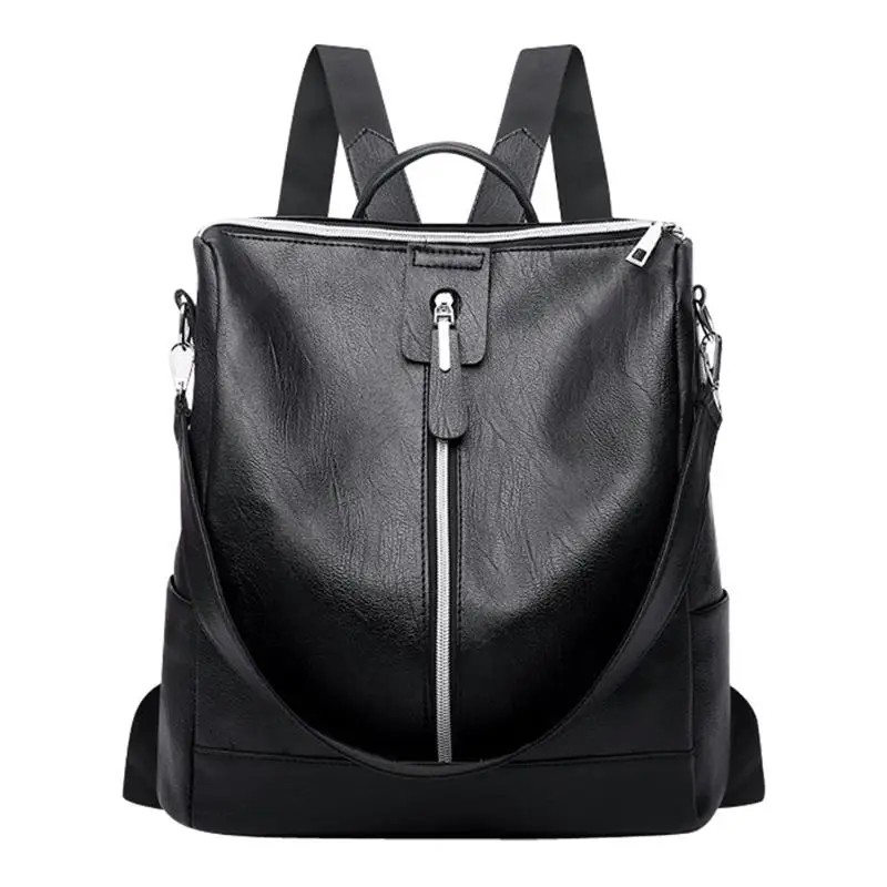 Women Casual Backpacks Soft Leather Zipper Backpack Shoulder Daypack Female Rucksack Mochilas Mujer Casual School Bag for Girls