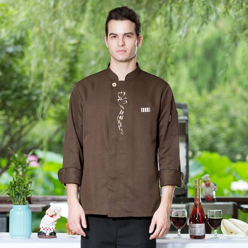 Long Sleeve Унисекс шеф-повар куртка Для мужчин Для женщин короткий/с длинными рукавами шеф повара пальто Кухня одежда Бейкер официант одежда - Цвет: Long Sleeve