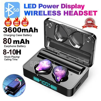 

TWS Twin True Wireless Bluetooth 5.0 Sport In-Ear Earphones Headset Earbuds & 3600mAh Charging Case