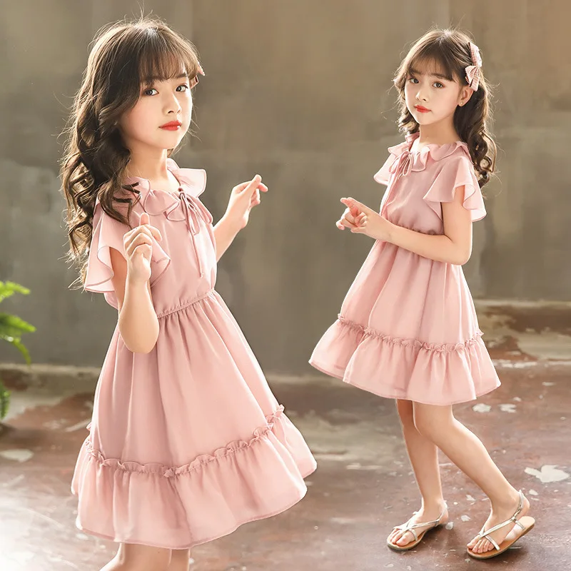 Платье для девочек 2019 г. Новая летняя одежда платье принцессы с цветочным