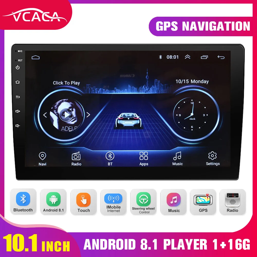 VCACA 9 Inches Car Multimedia Player Android 8.1 GPS/WIFI/1+16G Touch Screen Auto Stereo Bluetooth FM Mirrorlink Video Player|Car Multimedia Player| - AliExpress