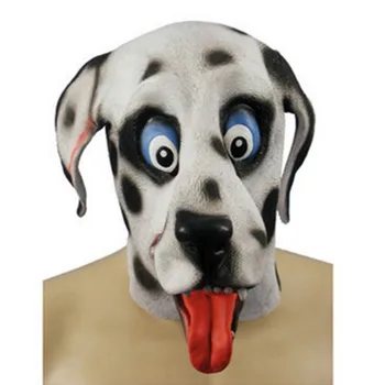 

NEW Halloween Puppy Dalmation Dog Mask Latex Animal Costume Cosplay