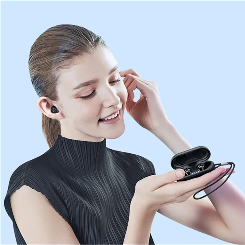 Водонепроницаемый наушники-вкладыши TWS Bluetooth 5,0 Беспроводной наушники спортивные наушники стерео звук вкладыши с Портативный зарядным устройством Mic