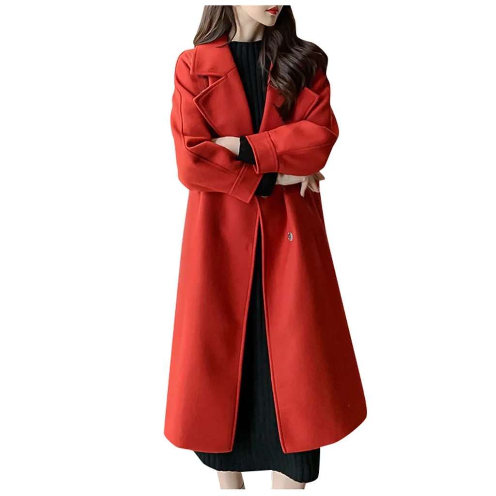 JAYCOSIN Женское шерстяное пальто длинное плотное прямое кашемировое шерстяное пальто Женское пальто зимняя одежда модная теплая шерстяная женская одежда