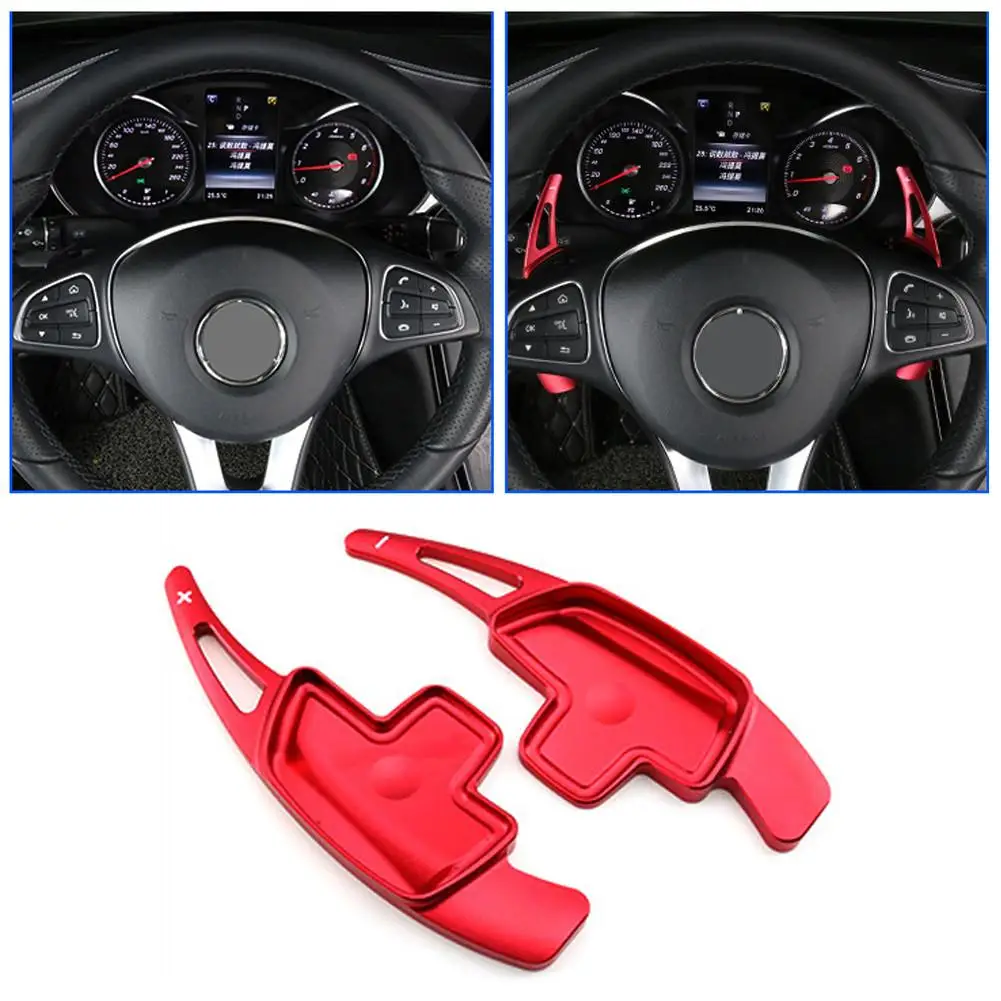 2x Steering Wheel Paddle Shifter Extension For Mercedes-Benz A B C E GLA GLC GLE