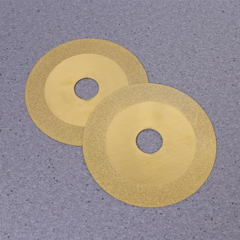 2Pcs Diamond Saw Cutting Discs Cut Off Wheel Cutting Glass Plate Jade Cutter Grinding Plate for Glass Home Golden