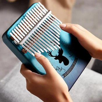 

Children Gift Christmas Present 17 Key Musical Instrument Professional With Tune Hammer Thumb Piano Handheld Wooden Kalimba
