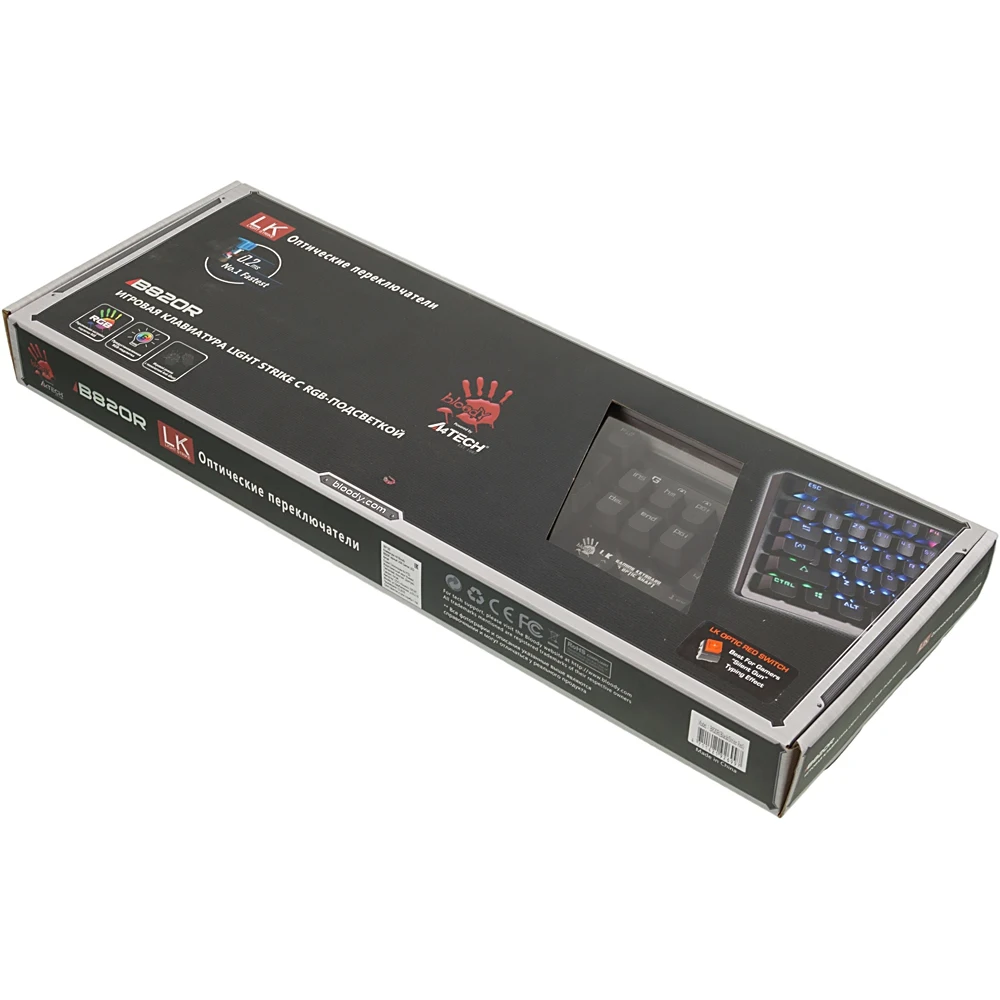 Клавиатура A4 Bloody B820R механическая черный USB for gamer LED