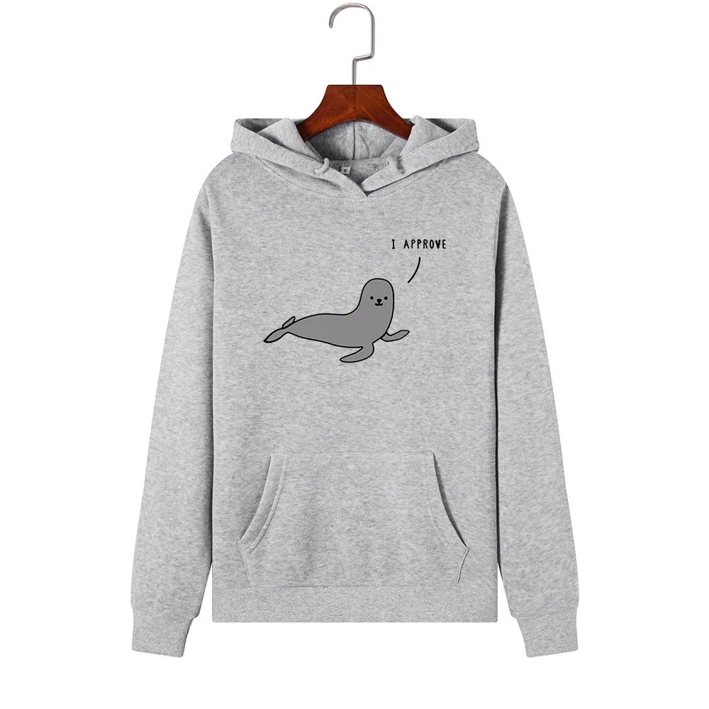 SINGRAIN Smart Dolphin женские толстовки повседневные kpop Pocket Polerones уличная одежда Большие размеры топы с милым принтом koya толстовка с капюшоном