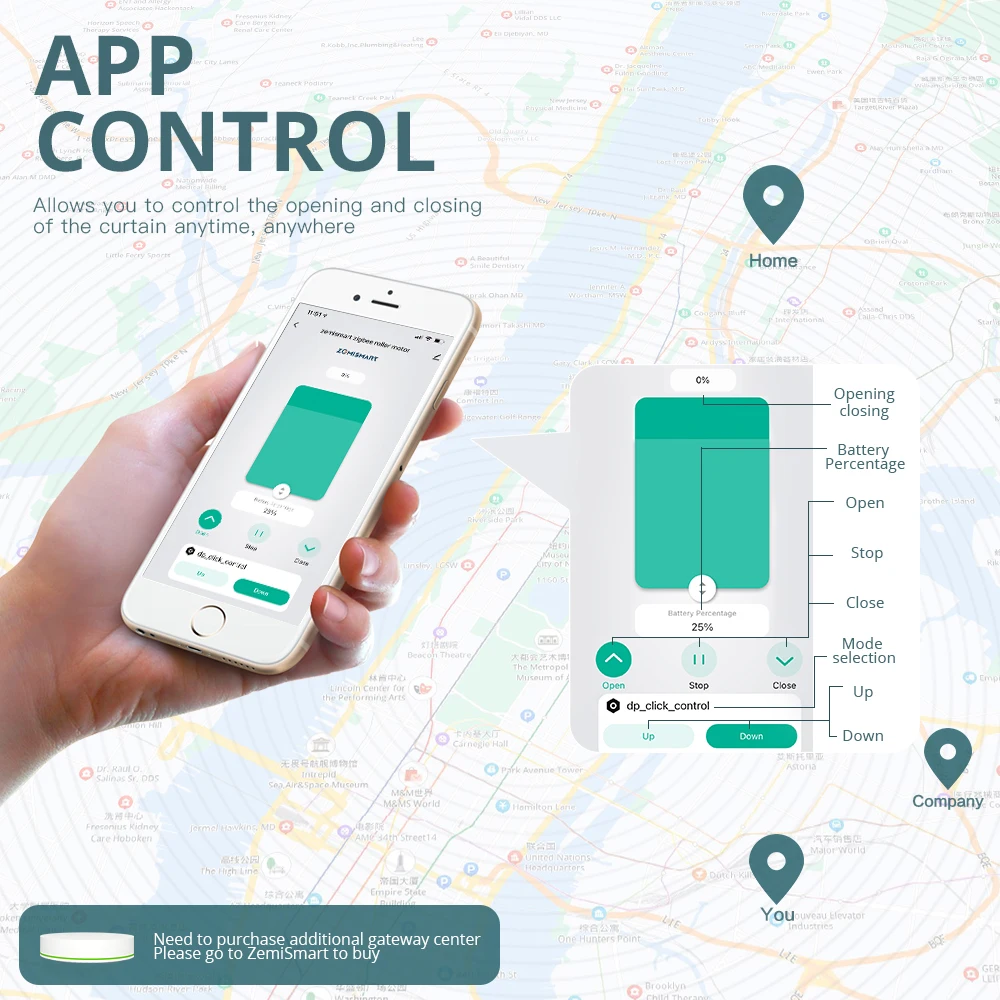 Zemismart – moteur de store intelligent à batterie intégrée, Tuya, Zigbee, avec panneau solaire, Alexa, Google Home, Yandex, Alice