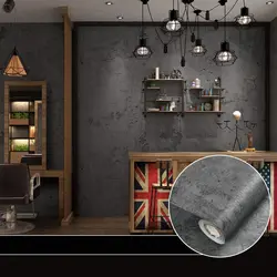 Self-Adhesive Cement Wallpaper PVC Waterproof Dark Gray Concrete Effect For Entrance Bedroom Living Room Decoration 60 x 500 Cm