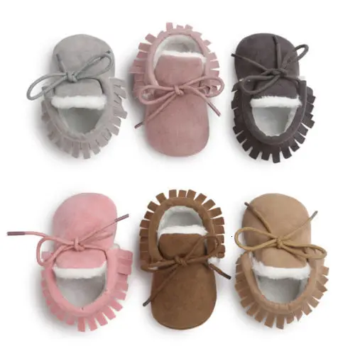 Pudcoco Newborn Baby Boys Girls Soft Sole Crib Shoes Warm Boots Anti-slip Sneakers 0-18m - Color: Purple