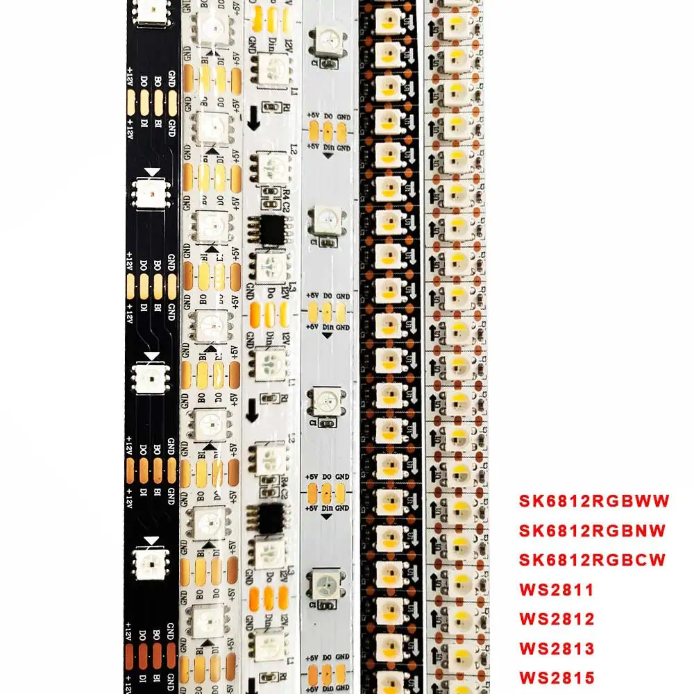 WS2812B SK6812 WS2813 WS2815 WS2811 умная цветная (RGB) 5050SMD светодиодные полосы индивидуально