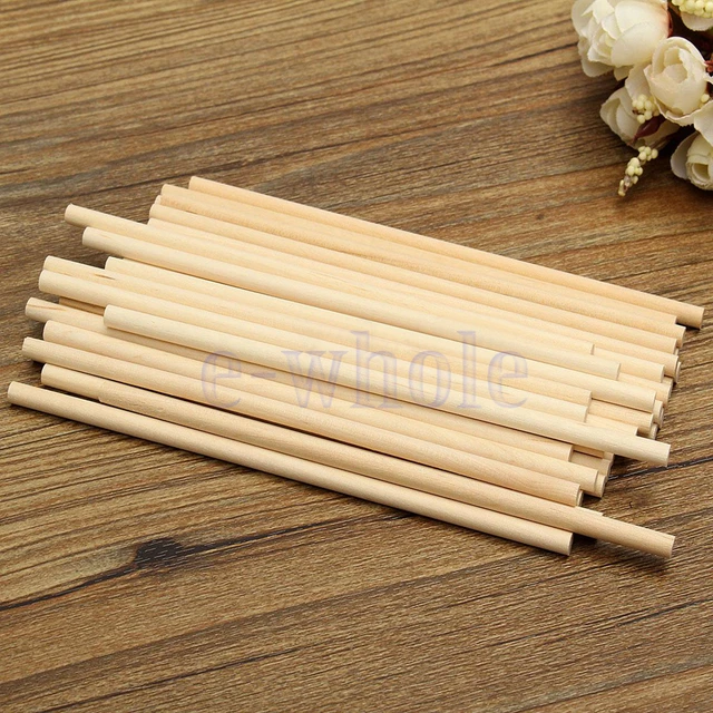 100pcs 15cm Round Wooden Stick For Ice Lollipop Lolly Sticks Cake Dowel For  Home Diy Food Craft Educational Dowel Building Model - Wood Diy Crafts -  AliExpress