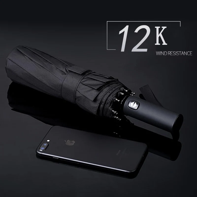 

Automatic Umbrella Male Folding Reflective Double Sunscreen UV Umbrella Parasol Compact Portable Ladies 12 ribs Red