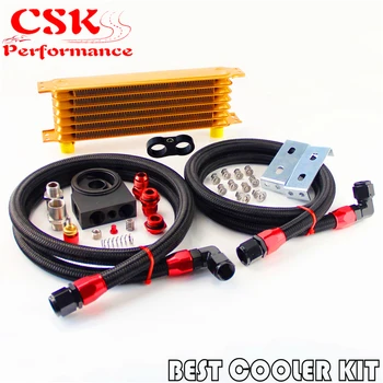 

Universal AN10 Thermostatic Oil Cooler Kit Thermostat High Perfomance 7 Row Gold / Black / Blue