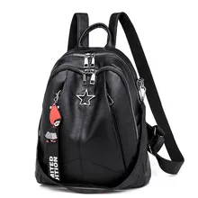 Minimalism Female Backpack Pu Leather Youth Women Bagpack Beautiful Fashion Girl Casual Rucksacks Lady Shoulder Bag 2019 New