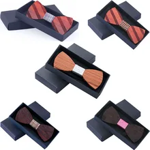 Полосатый деревянный галстук-бабочка деловой элегантный свадебный деревянный галстук-бабочка