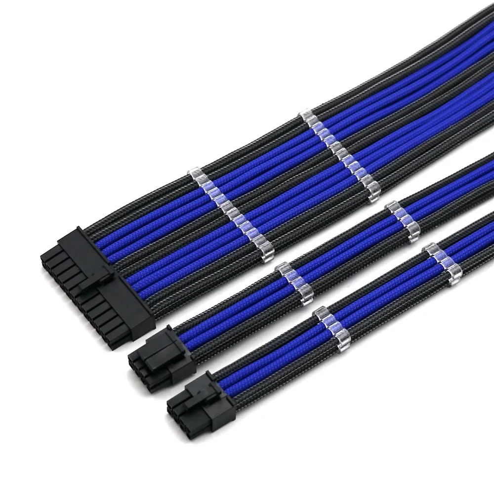 Базовый комплект удлинительных кабелей 4 мм PET 1 шт. 24Pin ATX ЦП 8Pin + 4Pin GPU PCI E