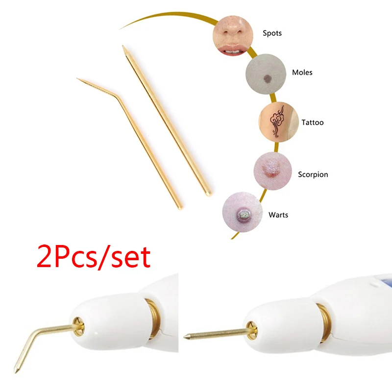 

2PCS/Set Copper Bending / Straight Needles For Plamere Plasma Pen Beauty Machine Spot Mole Wrinkle Removal Plasma Face Lift