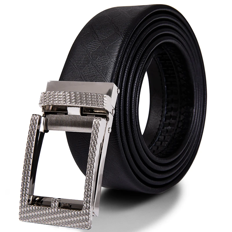 EA-2100 New Fashion Black Belts for Men Waist Belt Automatic Buckle Ratchet Genuine Leather Luxury Designer Gold Belt Strap - Цвет: EA-2100