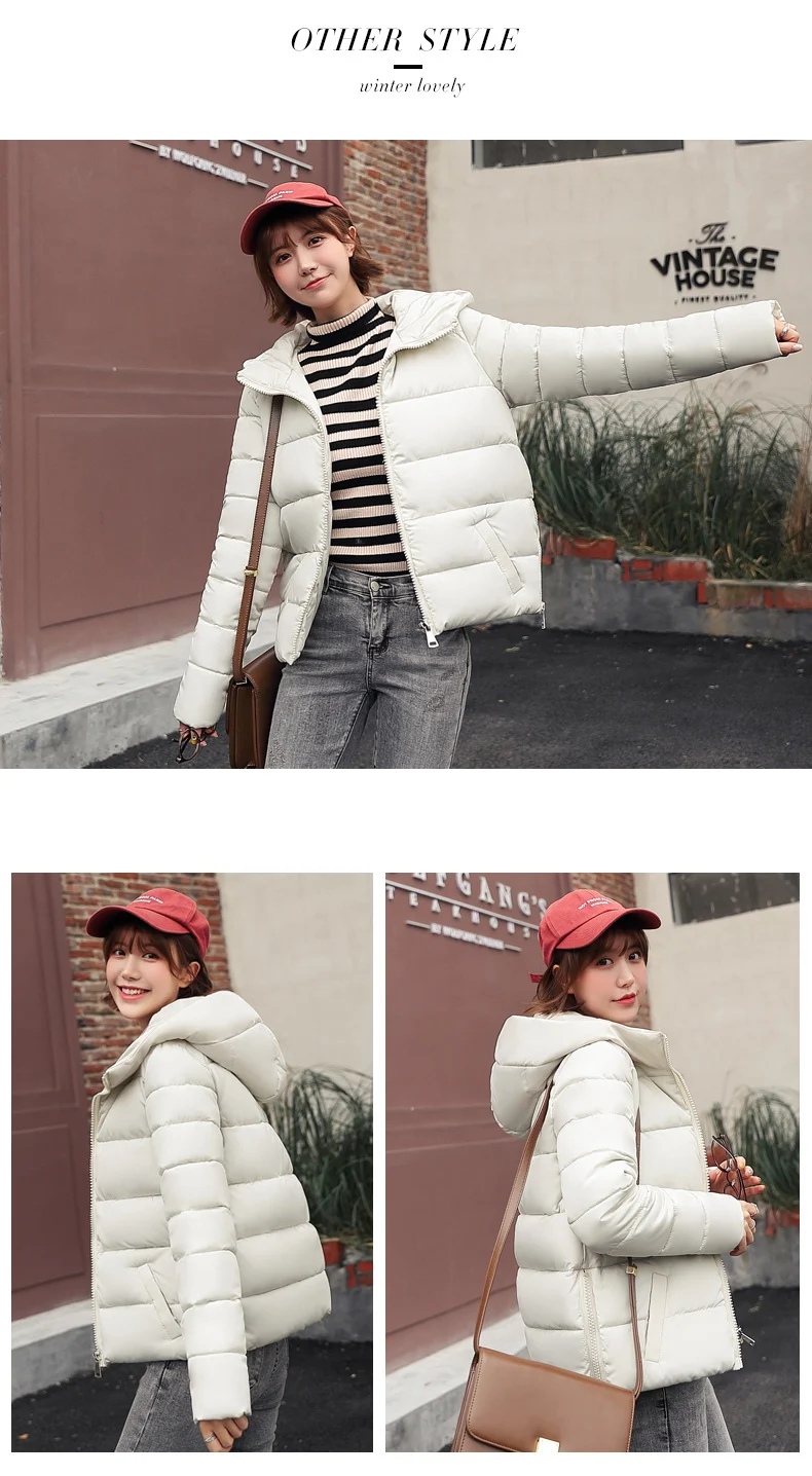 Большие размеры с капюшоном, с принтом, зимнее пальто для женщин, однотонные, свободные, утепленные женские куртки, Корейская ветрозащитная хлопковая парка, пальто, Casaco Feminino