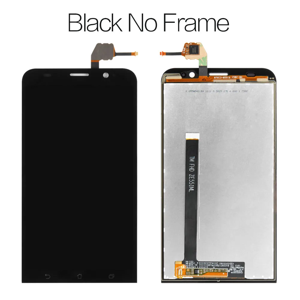 Для Asus Zenfone 2 lcd ZE551ML lcd Z00AD экран Z00ADB Z00ADA дисплей для Asus ze551ml Дисплей сенсорный дигитайзер стеклянная рамка - Цвет: TM No Frame Black