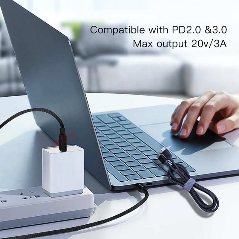 Кабель KSTUCNE usb type C-usb type C для samsung Galaxy S9 Plus PD 60 Вт QC3.0 3A кабель для быстрой зарядки для устройств type-C