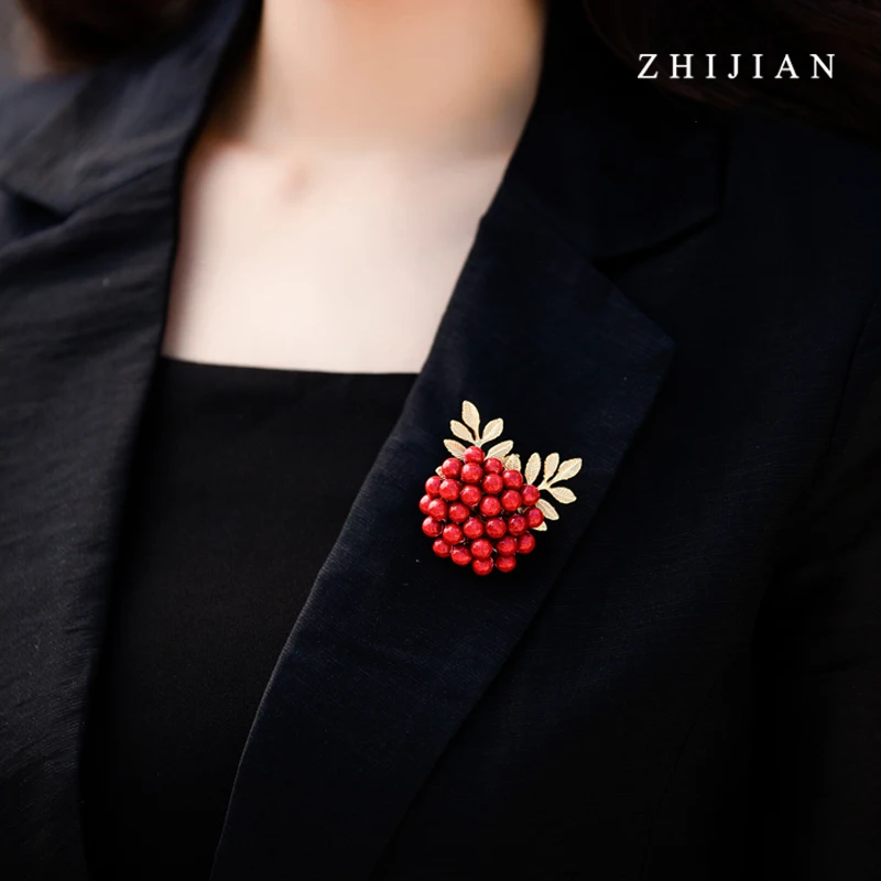 ZHIJIAN, Цветочная Брошь, ручная работа, Тайваньская окаменелая, медь, китайский стиль, простой стиль, гортензия