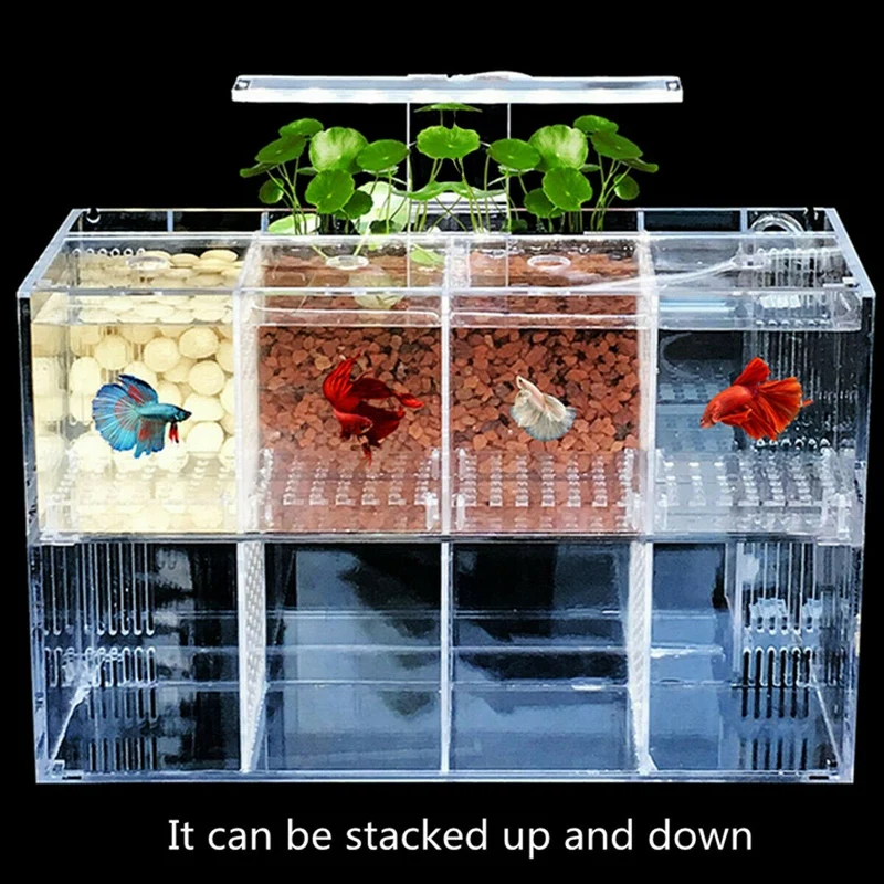 Аквариум светодиодный акриловый Betta Fish Танк набор мини-Настольный светильник водяной насос Фильтры-Четверка