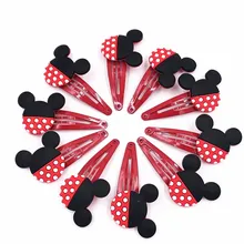 New 10PCS Cute Mickey Minnie Princess Children Hairpins Hair Clips Headwear Barrette for Baby Girls Hair Accessories Party Gift