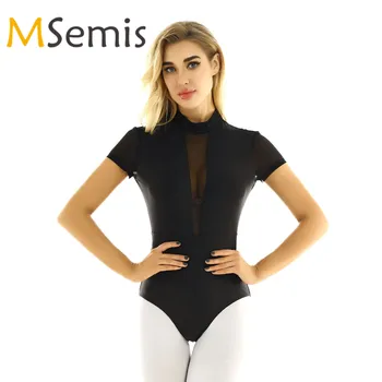 

Women's Ballet Leotard Costume Mock Neck Open Back Ballet Leotard Bodysuit Ballet Dancewear Gymnastics Leotard Dance Bodysuit