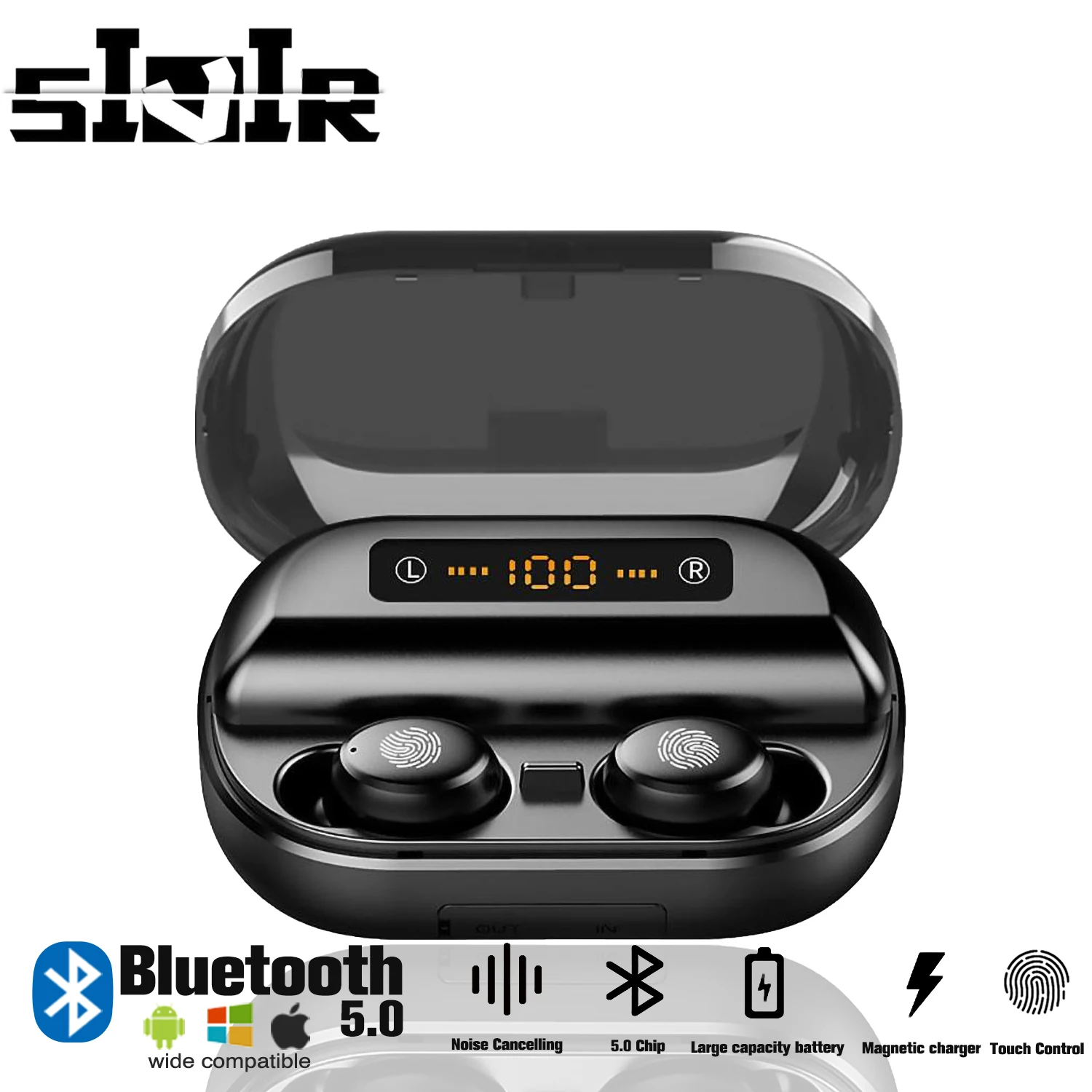 

V11 HD Bluetooth Headphones Touch Key Earpieces Wireless Earphones IPX7 Waterproof Earbuds Works on all Android iOS Smartphones