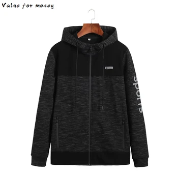 

plus new size 8XL 7XL Spring Mens Jacket trench coat Contrast Color Slim Zipper Pocket Sweatshirt Casual Autumn Hooded Coat