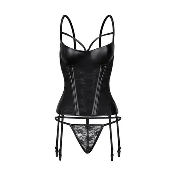 

HEXIN Women's Lingerie Waist Cincher Body shaper Wais Trainer Corset Plus Size Lace Up Bodysuit