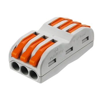 

New Conductor Compact Connectors Lever-Nut for 2 and 3 Circuit Inline Splices (Spl-3, 50Pcs)