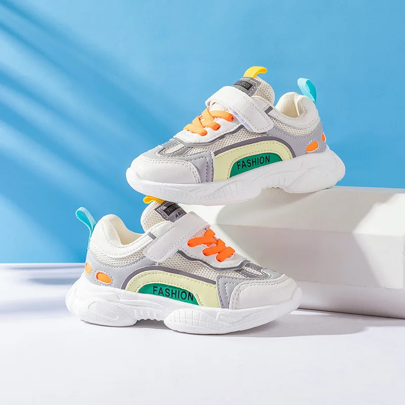 

2020 Spring New Style Dual-Network BOY'S Shoes Korean-style Big Boy GIRL'S Shoes Velcro Mesh Athletic Shoes Children