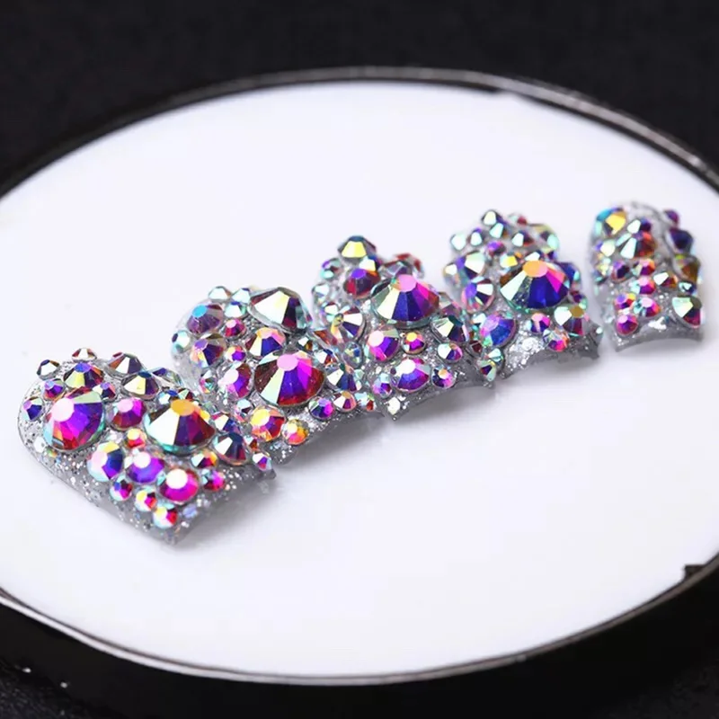 Стразы для ногтей Yanruo Crystal AB стразы дизайна плоская задняя сторона без горячей