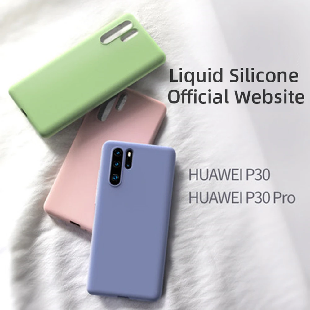 Жидкие однотонные силиконовые чехлы для телефонов Huawei P30 P20 Pro lite Nova 3i 3 4 4e 5 5i Mate 20X