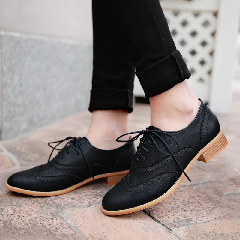 Zapatos planos Oxford informales para mujer, mocasines con cordones, color  negro y Beige, para primavera y otoño, 2022|Zapatos planos de mujer| -  AliExpress